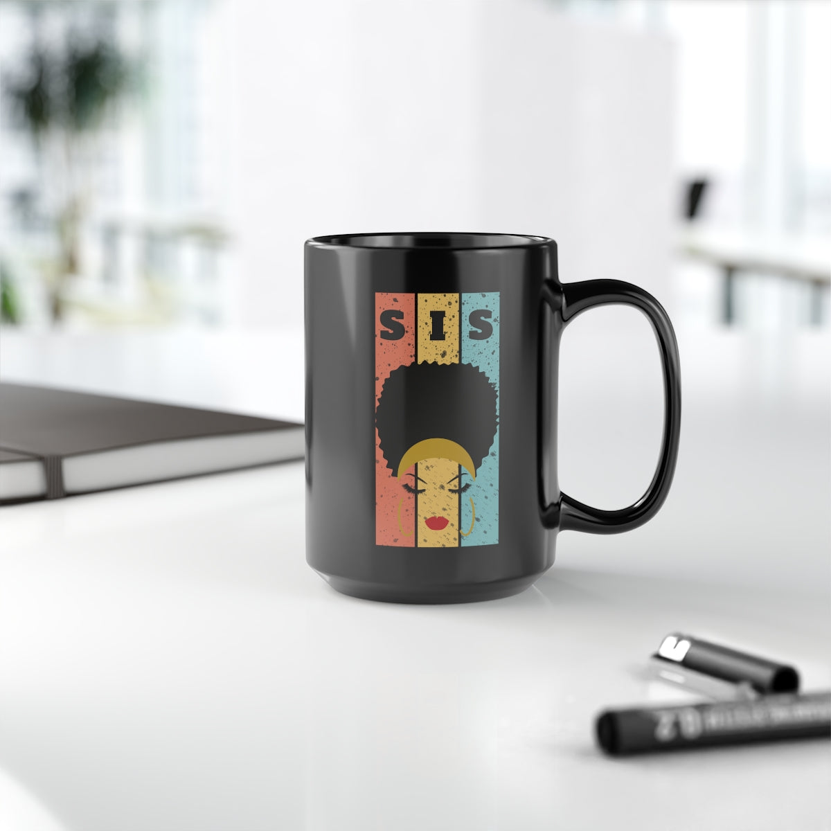 SIS Black Mug, 15oz